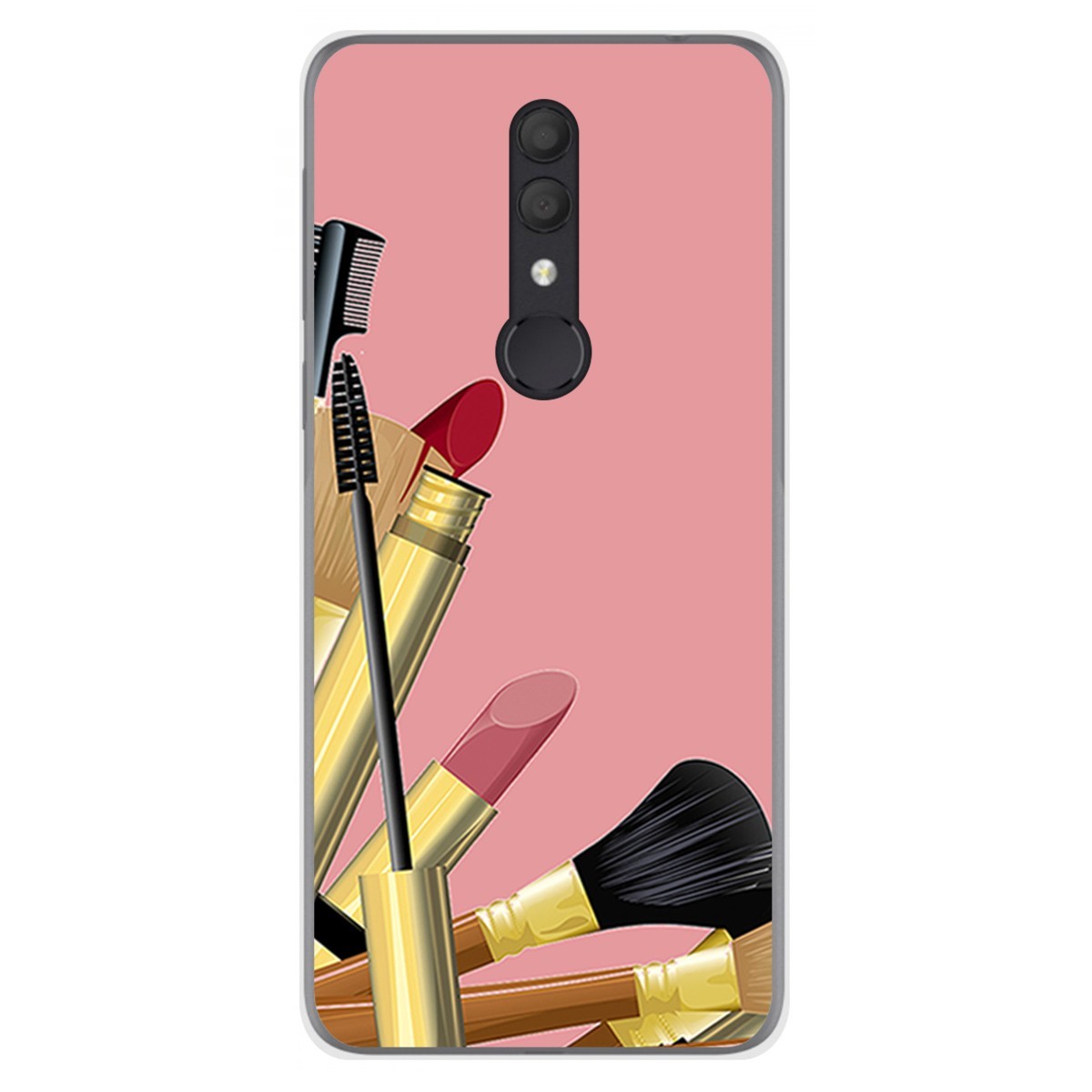 Funda Gel Tpu para Alcatel 1X 2019 diseño Brochas Dibujos