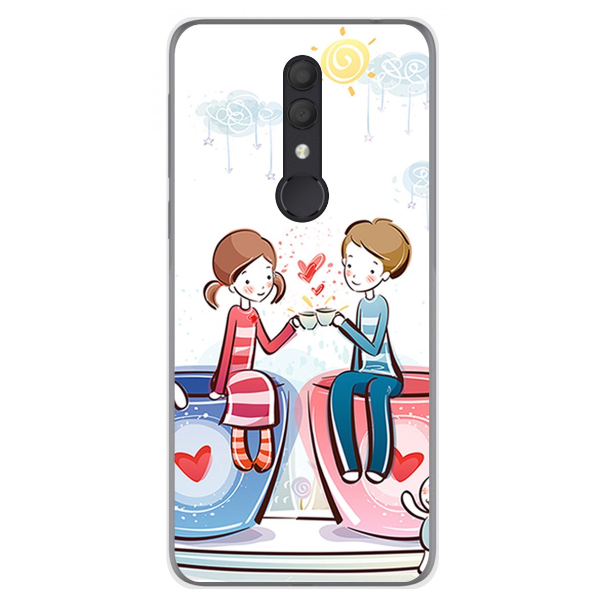 Funda Gel Tpu para Alcatel 1X 2019 diseño Café Dibujos