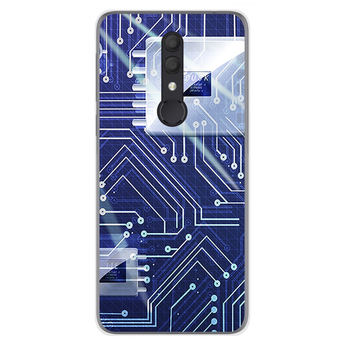 Funda Gel Tpu para Alcatel 1X 2019 diseño Circuito Dibujos