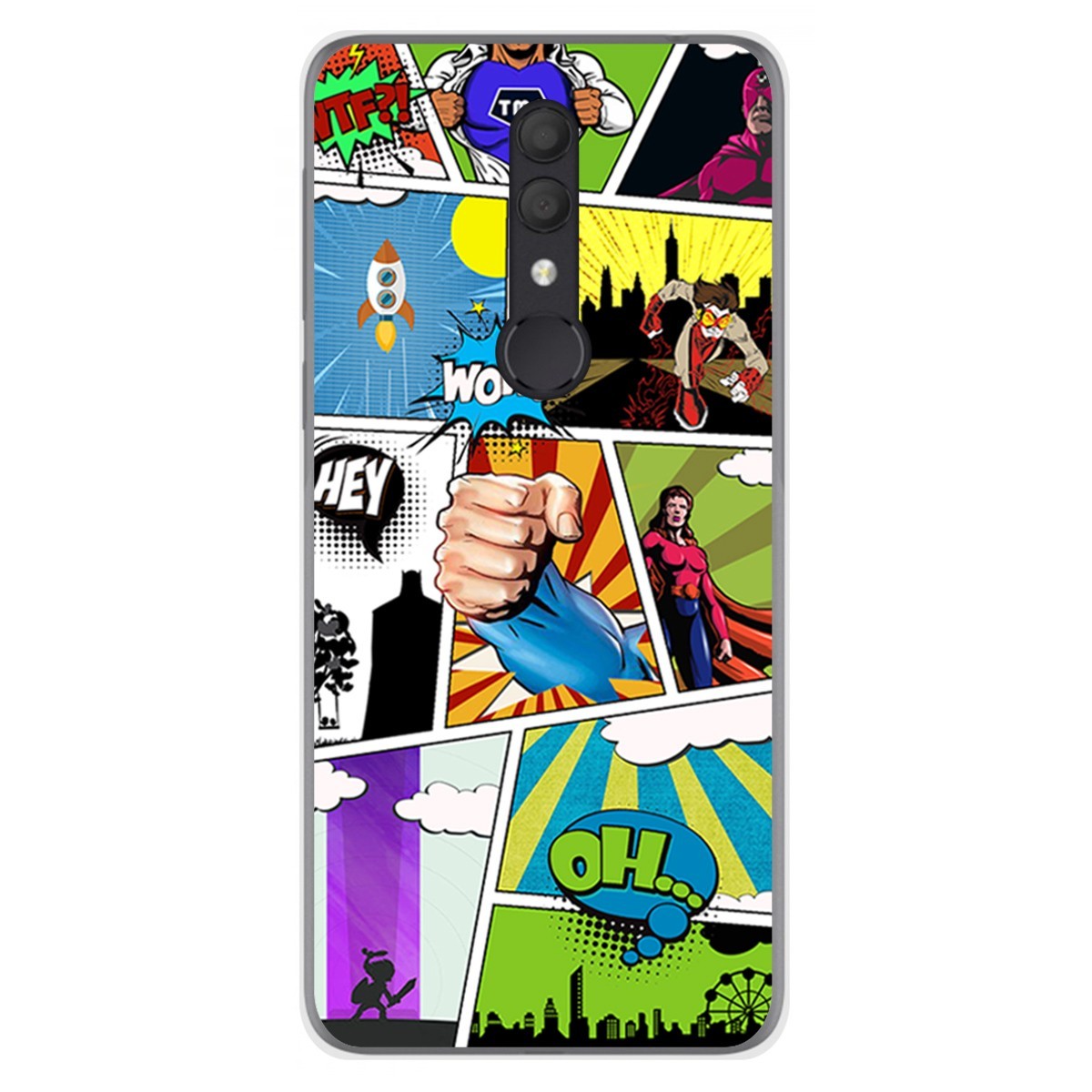 Funda Gel Tpu para Alcatel 1X 2019 diseño Comic Dibujos