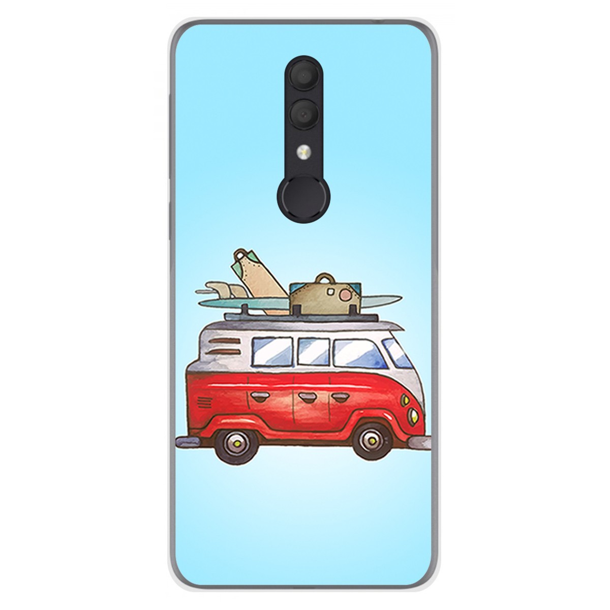 Funda Gel Tpu para Alcatel 1X 2019 diseño Furgoneta Dibujos