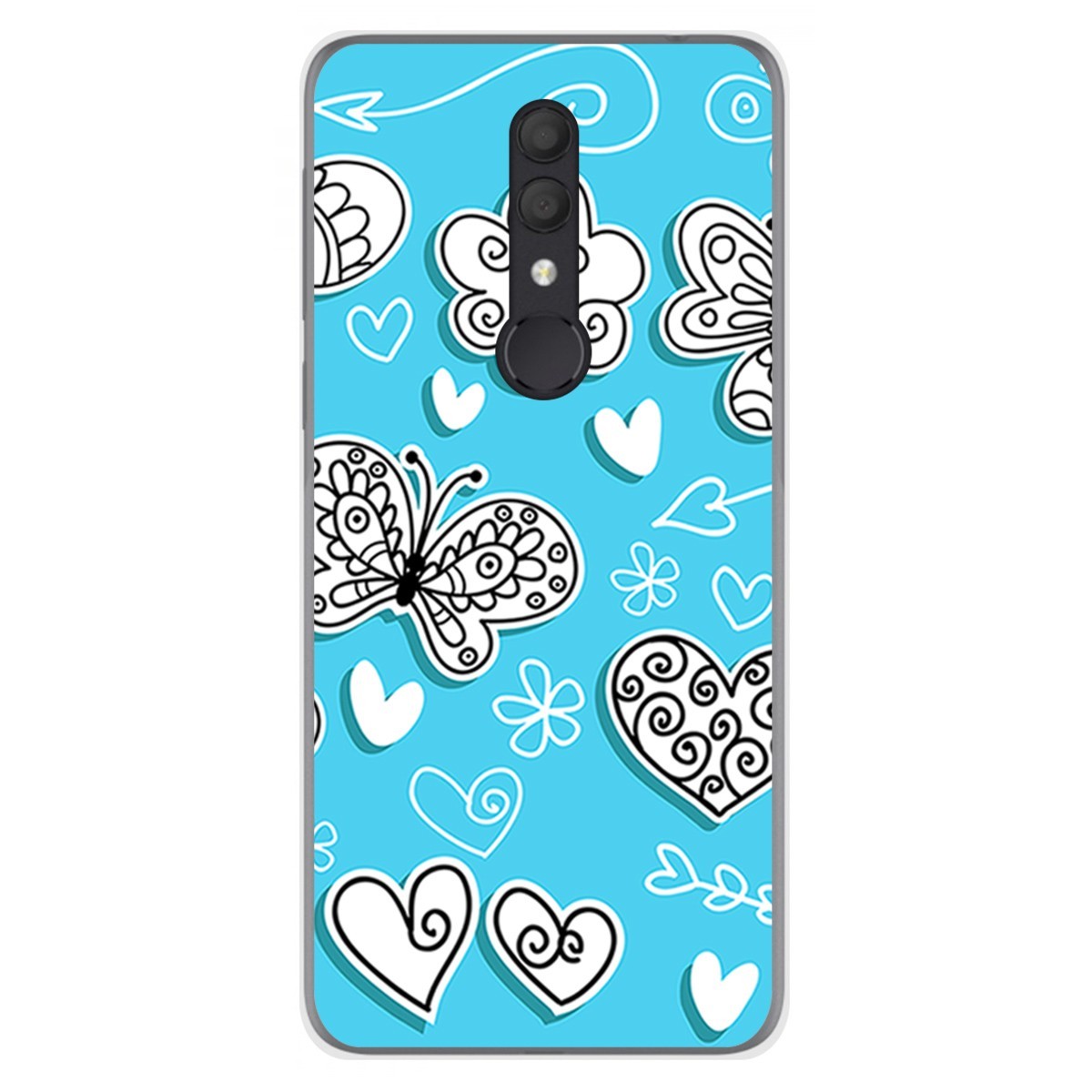 Funda Gel Tpu para Alcatel 1X 2019 diseño Mariposas Dibujos