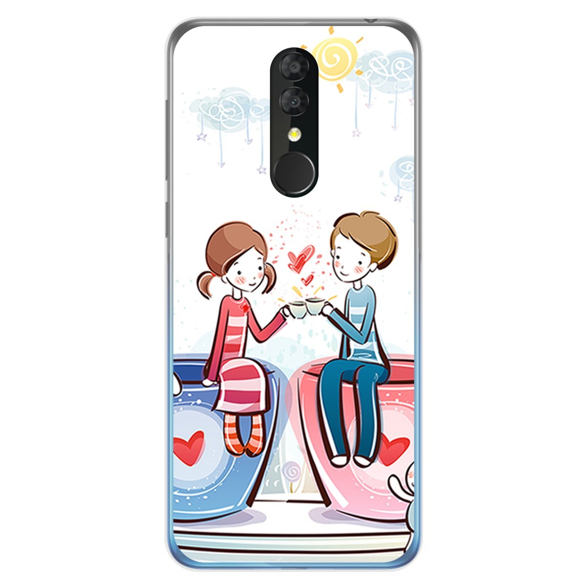Funda Gel Tpu para Alcatel 3 2019 diseño Café Dibujos