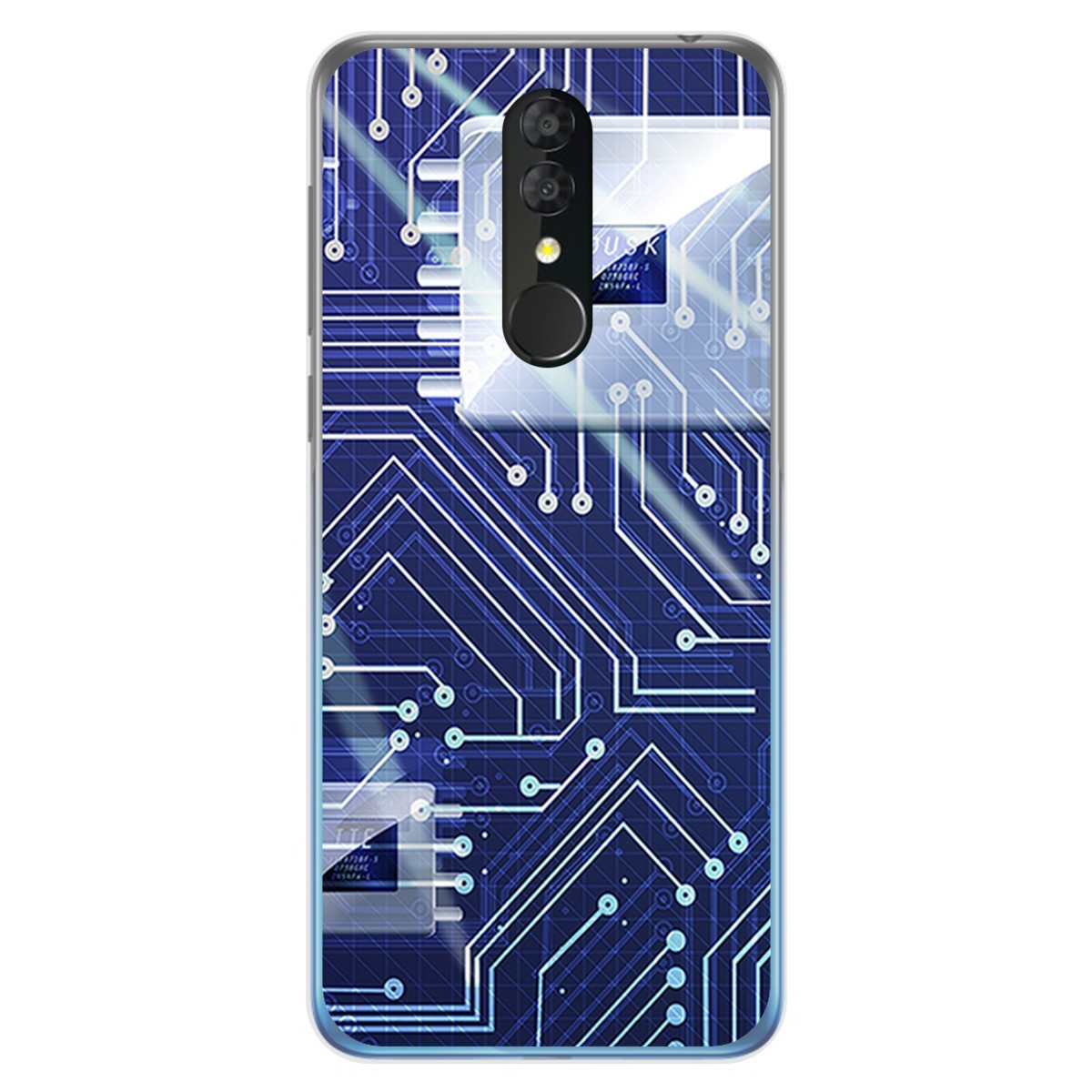Funda Gel Tpu para Alcatel 3 2019 diseño Circuito Dibujos