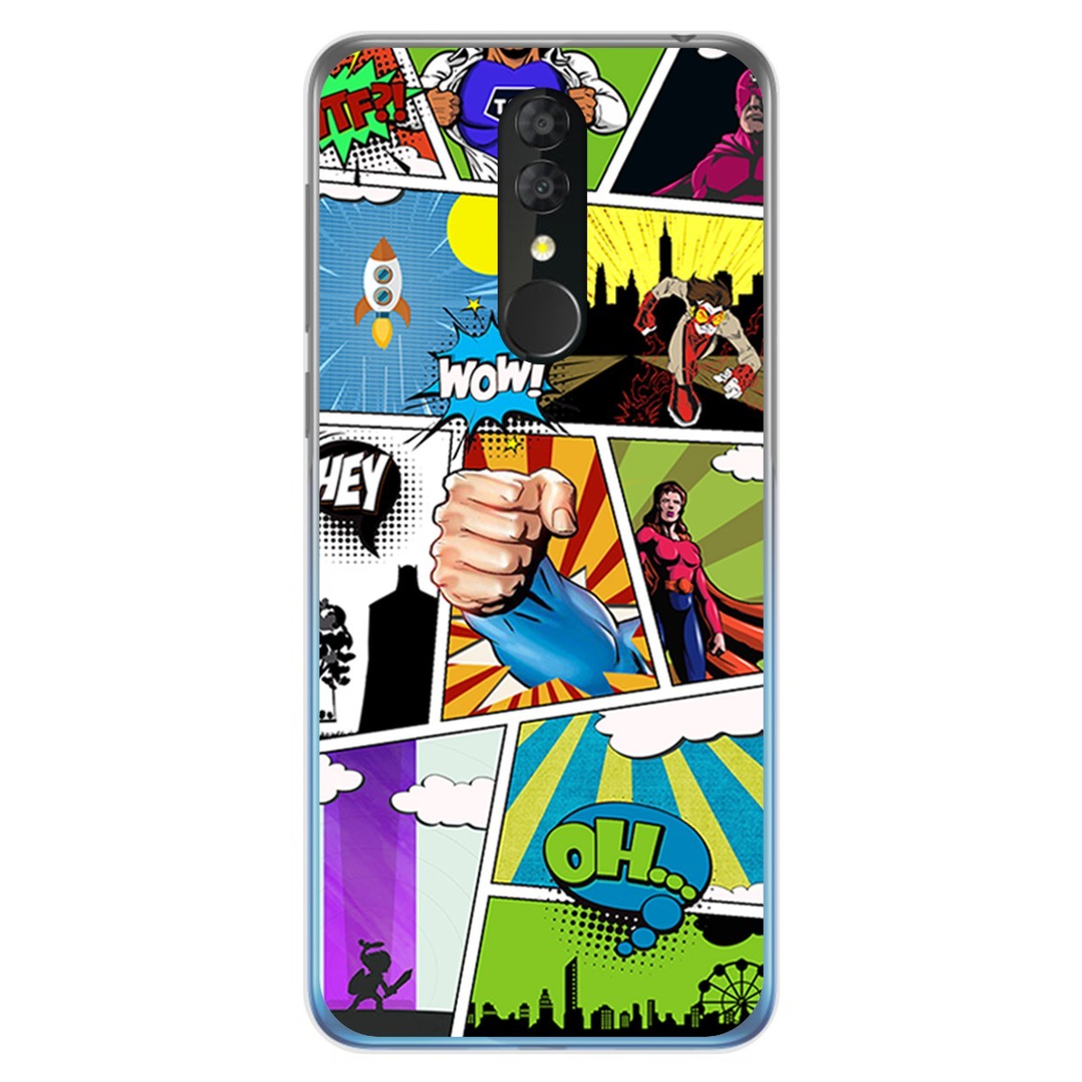 Funda Gel Tpu para Alcatel 3 2019 diseño Comic Dibujos