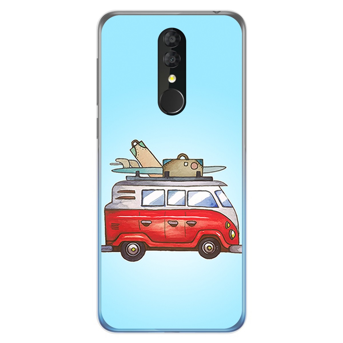 Funda Gel Tpu para Alcatel 3 2019 diseño Furgoneta Dibujos