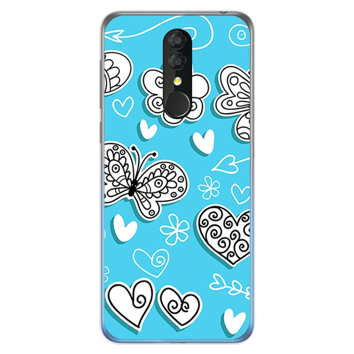 Funda Gel Tpu para Alcatel 3 2019 diseño Mariposas Dibujos