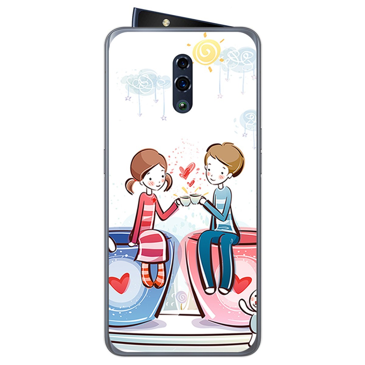 Funda Gel Tpu para Oppo Reno diseño Café Dibujos