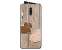 Funda Gel Tpu para Oppo Reno diseño Corazones Madera Dibujos