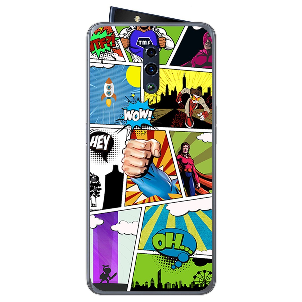 Funda Gel Tpu para Oppo Reno diseño Comic Dibujos