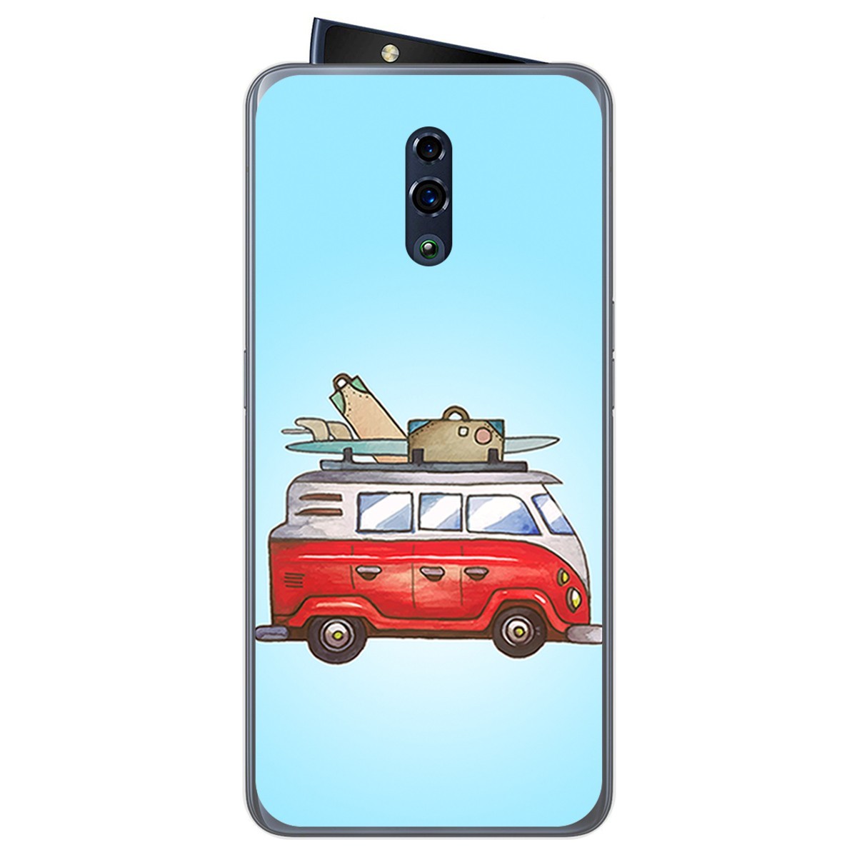 Funda Gel Tpu para Oppo Reno diseño Furgoneta Dibujos