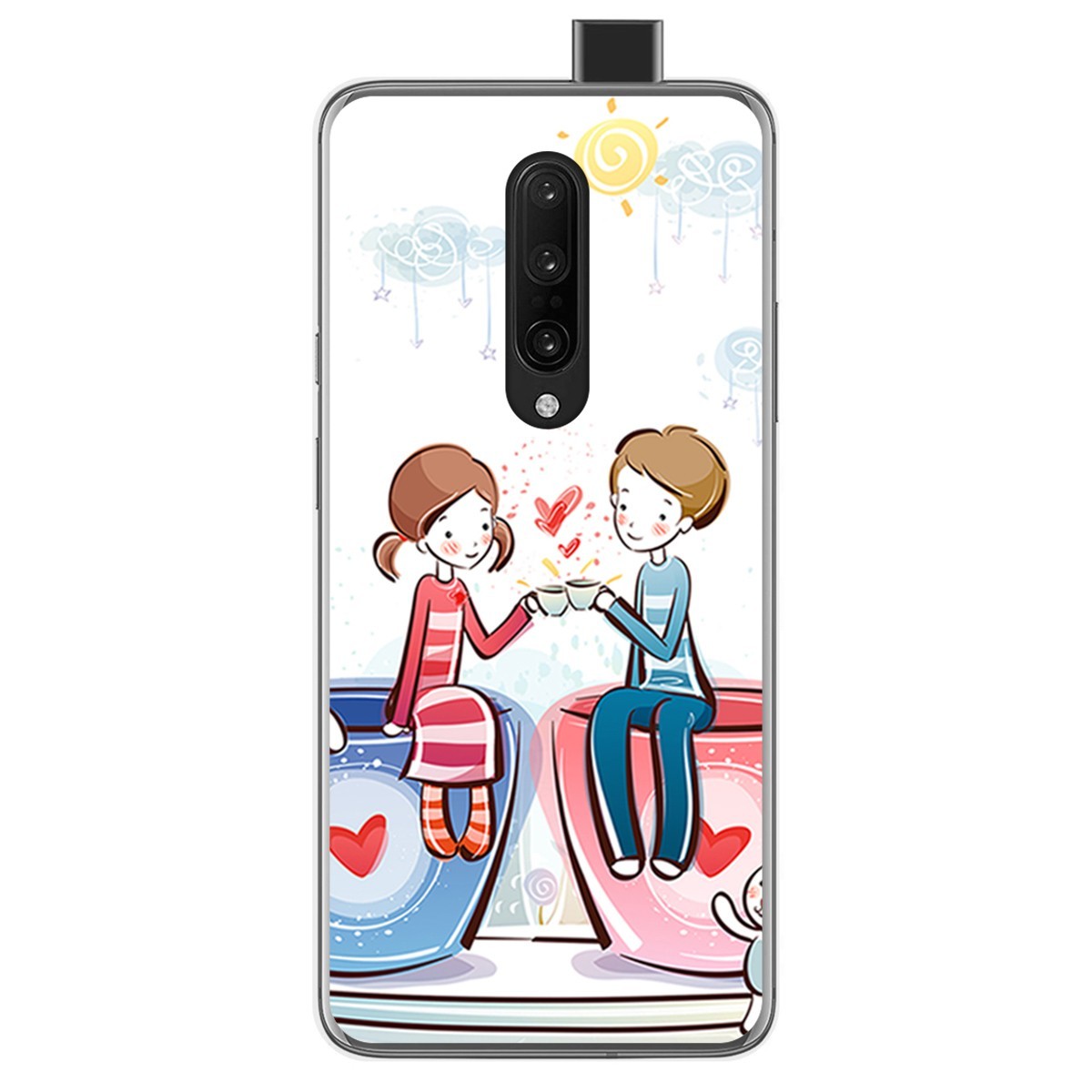Funda Gel Tpu para Oneplus 7 Pro diseño Café Dibujos