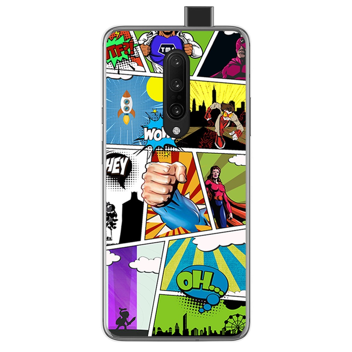 Funda Gel Tpu para Oneplus 7 Pro diseño Comic Dibujos