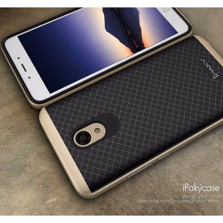 Funda Tipo Neo Hybrid (Pc+Tpu) Negra / Dorada para Meizu M5 Note