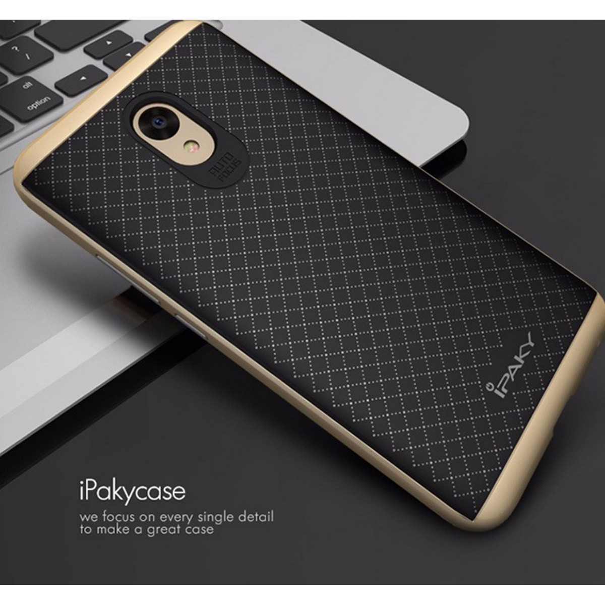 Funda Tipo Neo Hybrid (Pc+Tpu) Negra / Dorada para Meizu M5 Note