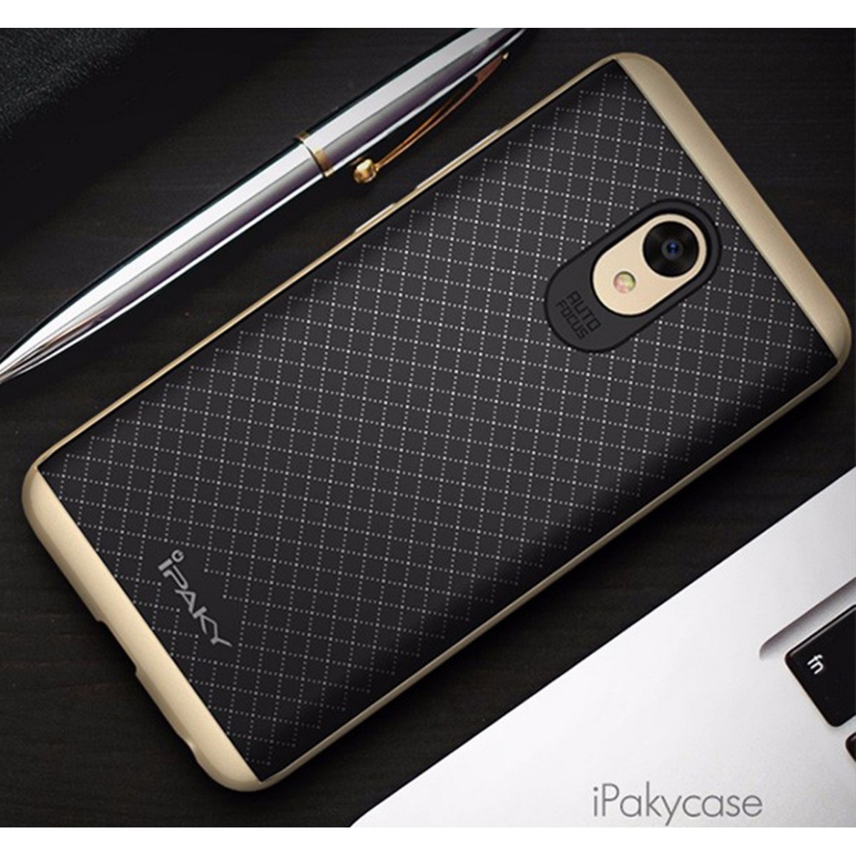 Funda Tipo Neo Hybrid (Pc+Tpu) Negra / Dorada para Meizu M5 Note
