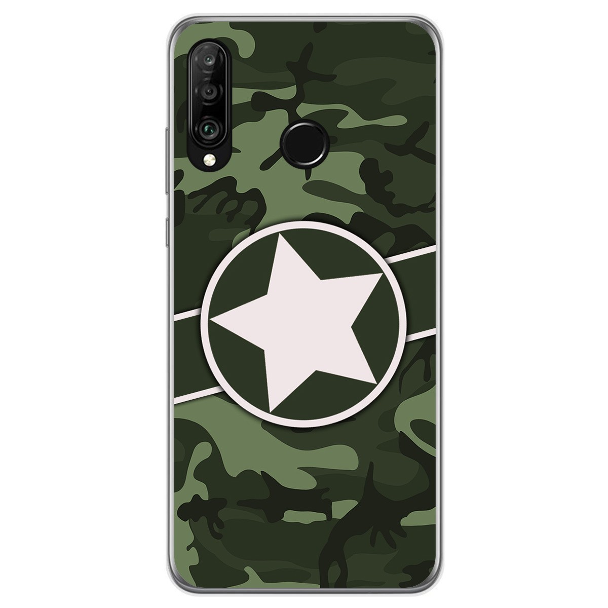 Funda Gel Tpu para Huawei P30 Lite diseño Camuflaje 01 Dibujos