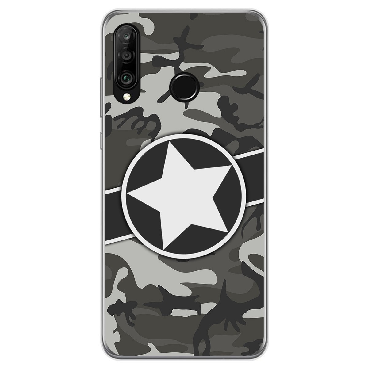 Funda Gel Tpu para Huawei P30 Lite diseño Camuflaje 02 Dibujos