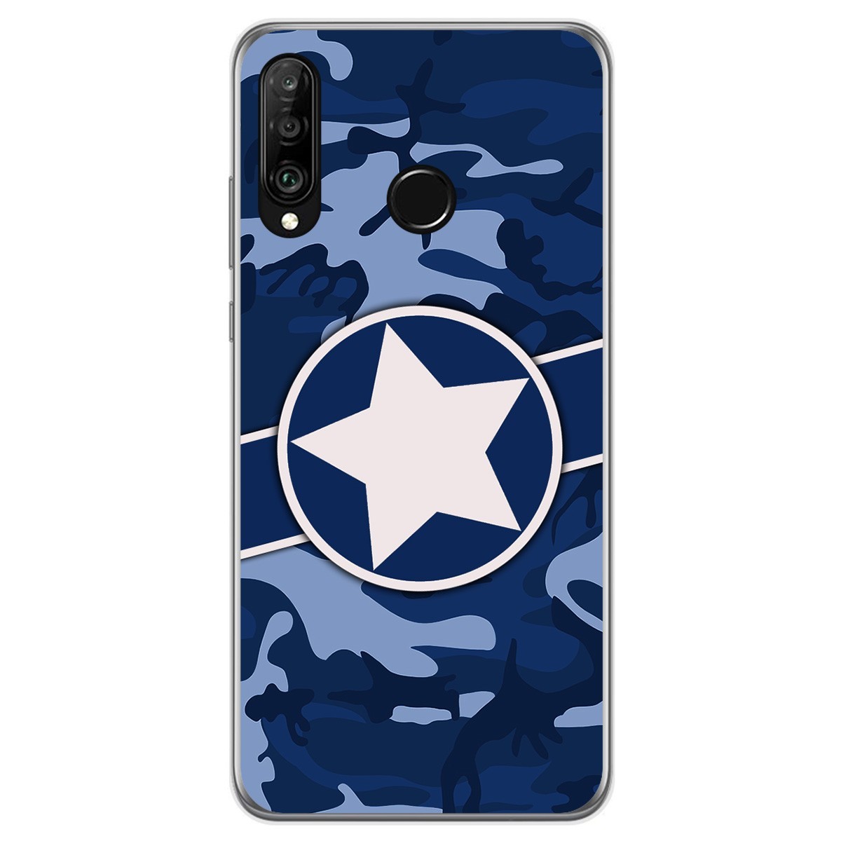 Funda Gel Tpu para Huawei P30 Lite diseño Camuflaje 03 Dibujos