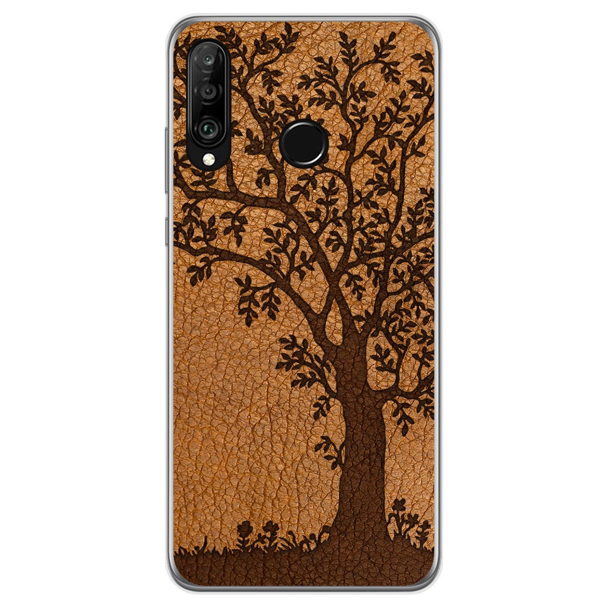 Funda Gel Tpu para Huawei P30 Lite diseño Cuero 03 Dibujos