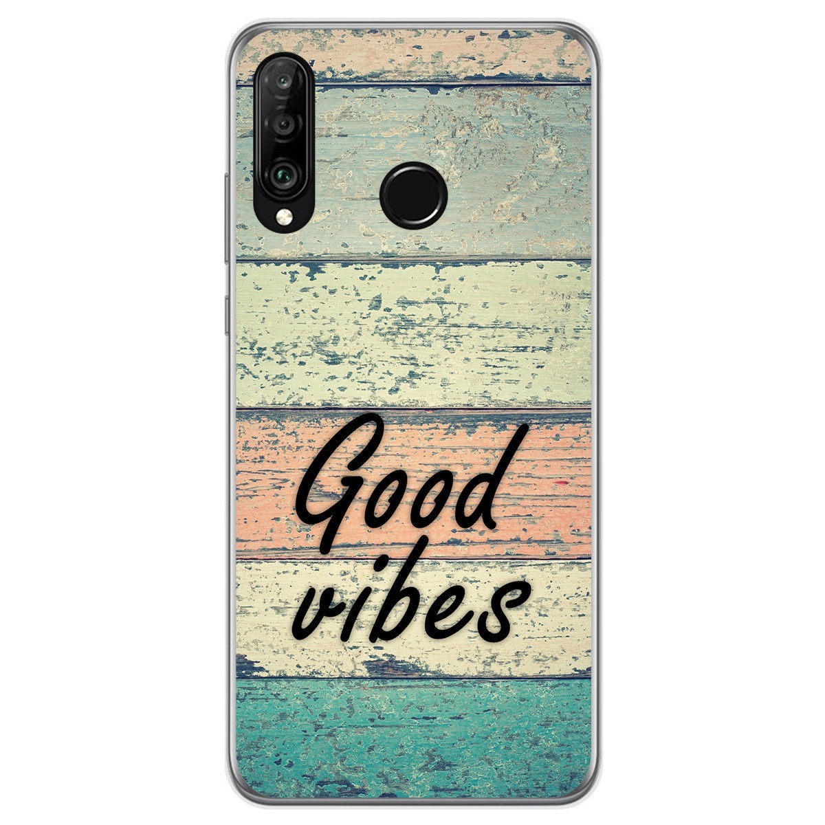 Funda Gel Tpu para Huawei P30 Lite diseño Madera 01 Dibujos