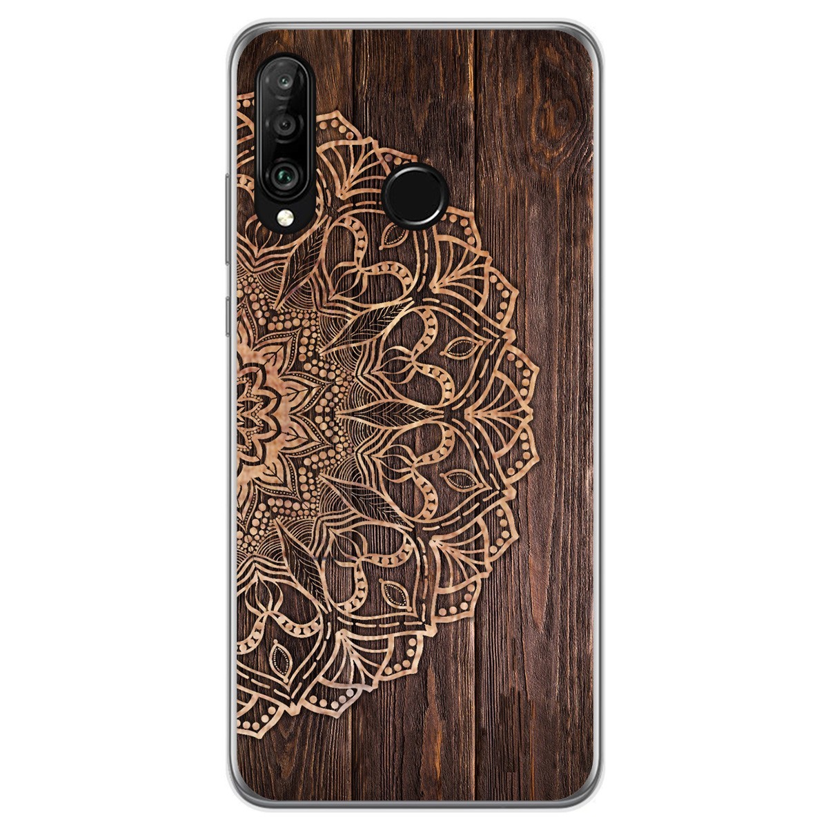 Funda Gel Tpu para Huawei P30 Lite diseño Madera 06 Dibujos
