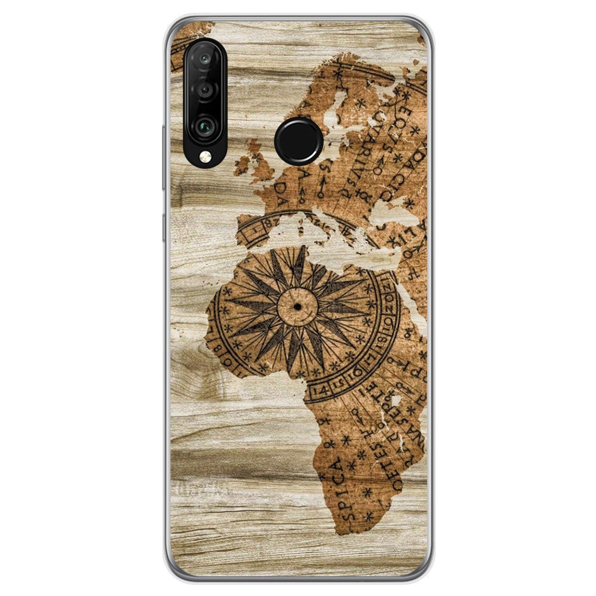 Funda Gel Tpu para Huawei P30 Lite diseño Madera 07 Dibujos