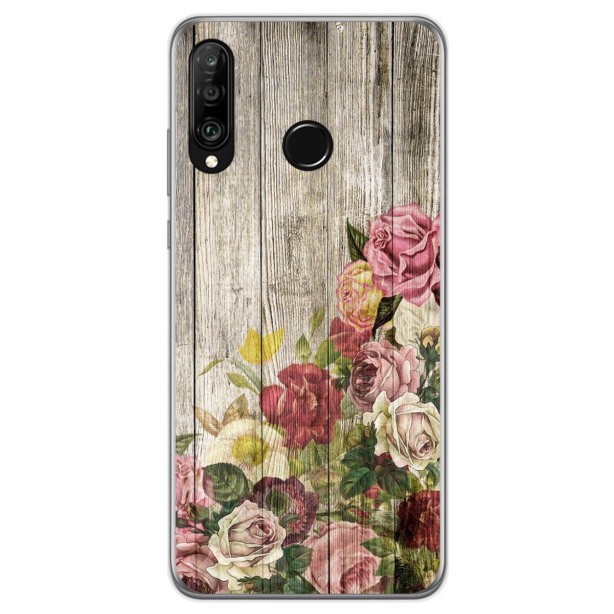 Funda Gel Tpu para Huawei P30 Lite diseño Madera 08 Dibujos