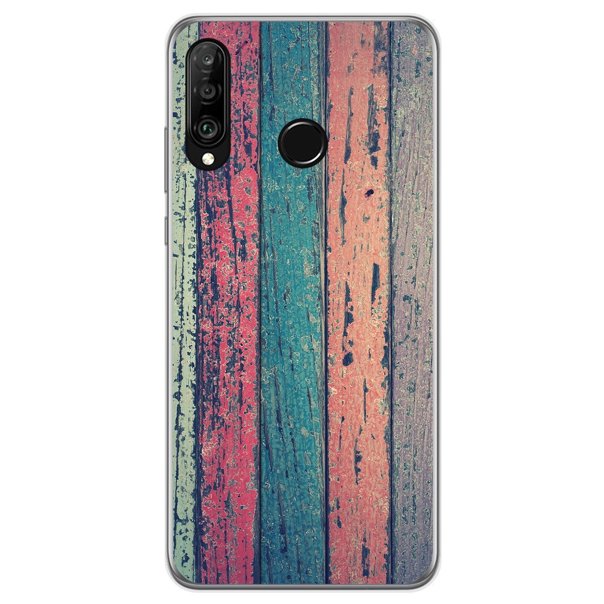 Funda Gel Tpu para Huawei P30 Lite diseño Madera 10 Dibujos