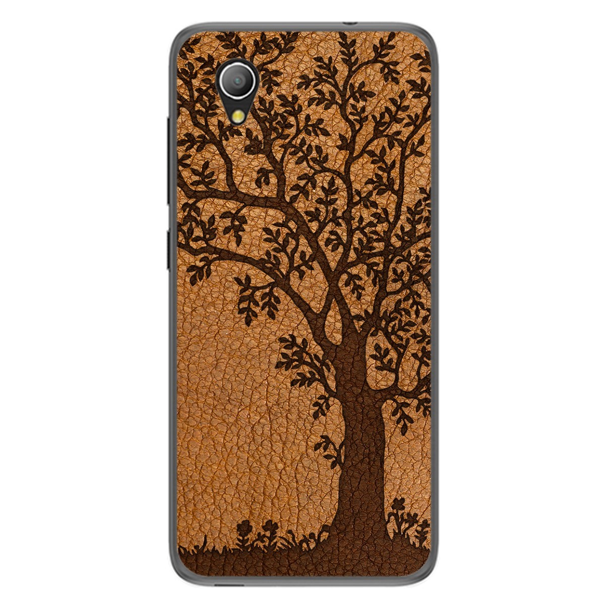 Funda Gel Tpu para Alcatel 1 2019 diseño Cuero 03 Dibujos