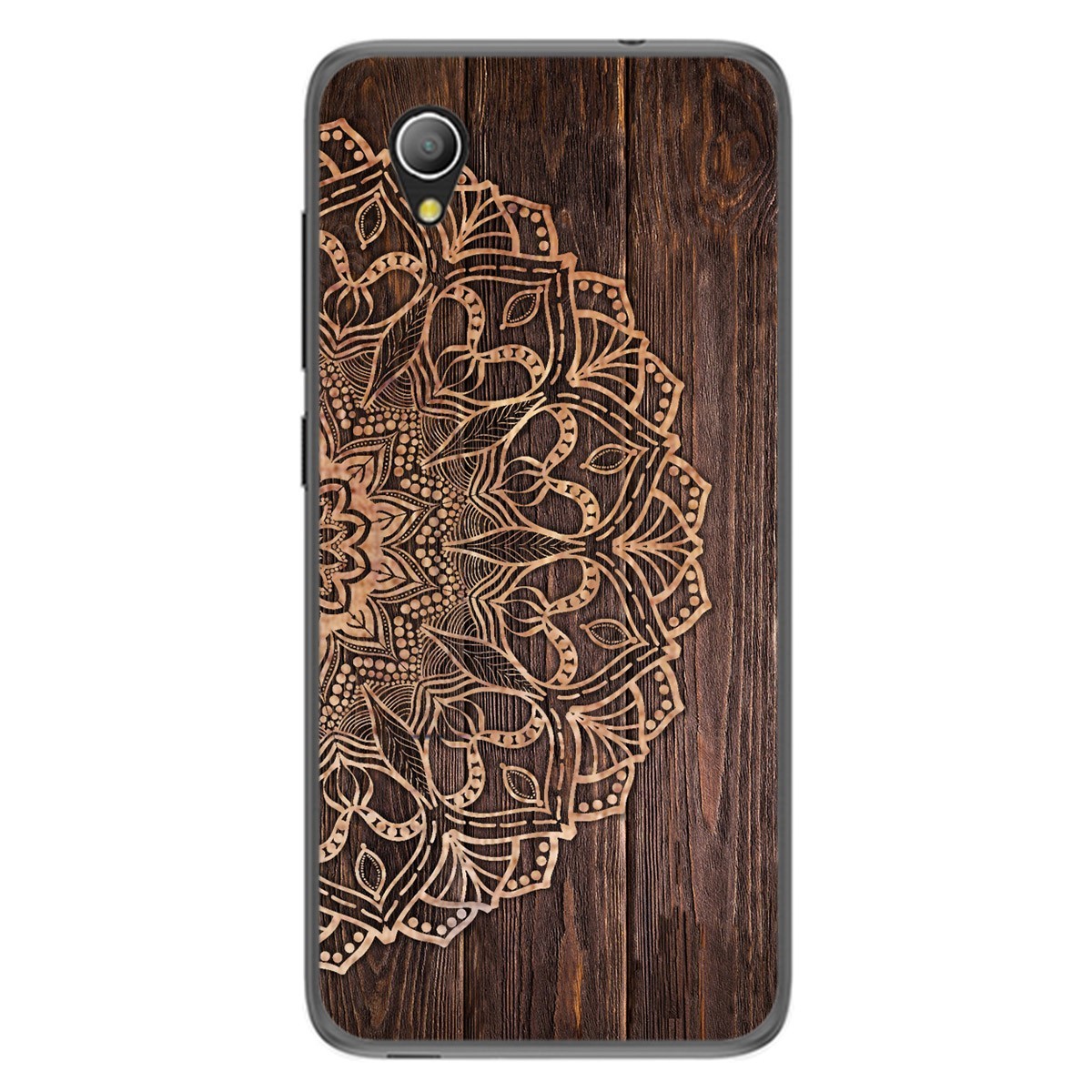 Funda Gel Tpu para Alcatel 1 2019 diseño Madera 06 Dibujos