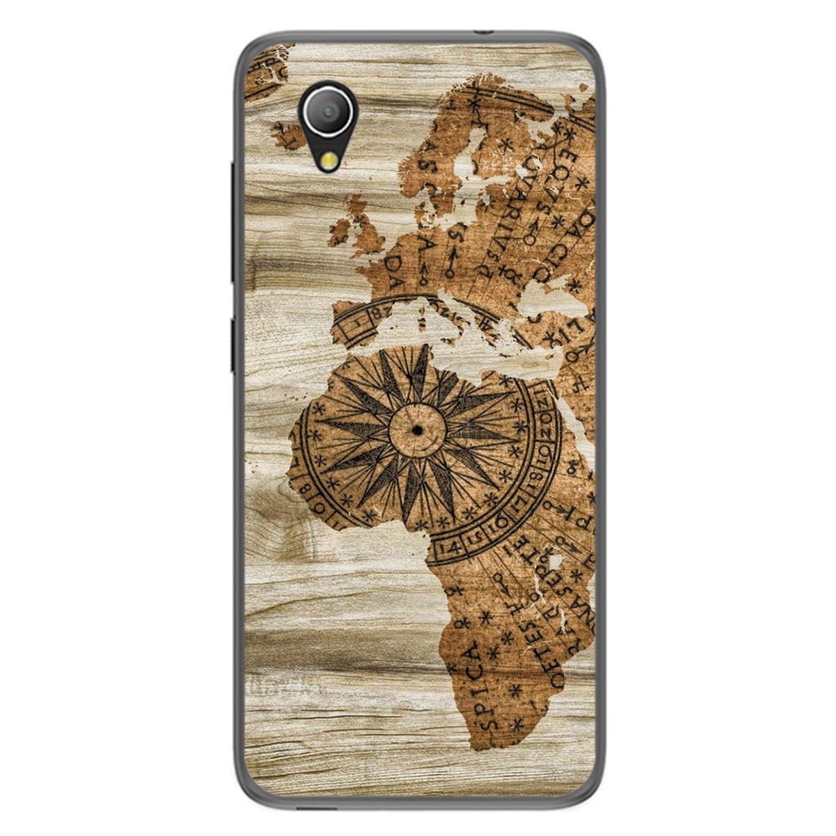 Funda Gel Tpu para Alcatel 1 2019 diseño Madera 07 Dibujos