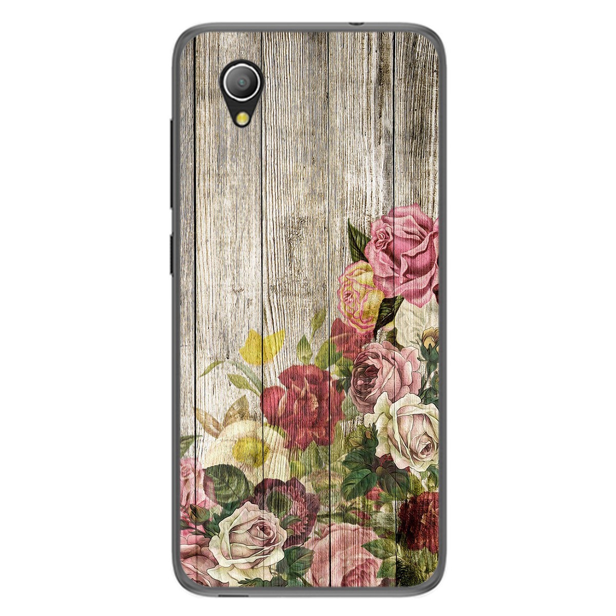 Funda Gel Tpu para Alcatel 1 2019 diseño Madera 08 Dibujos