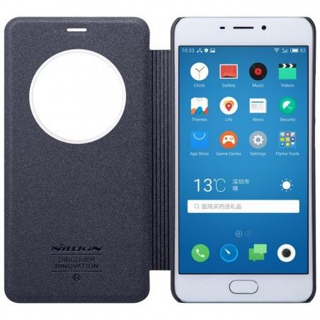 Funda Flip Negra Nillkin Modelo Sparkle para Meizu M5 Note