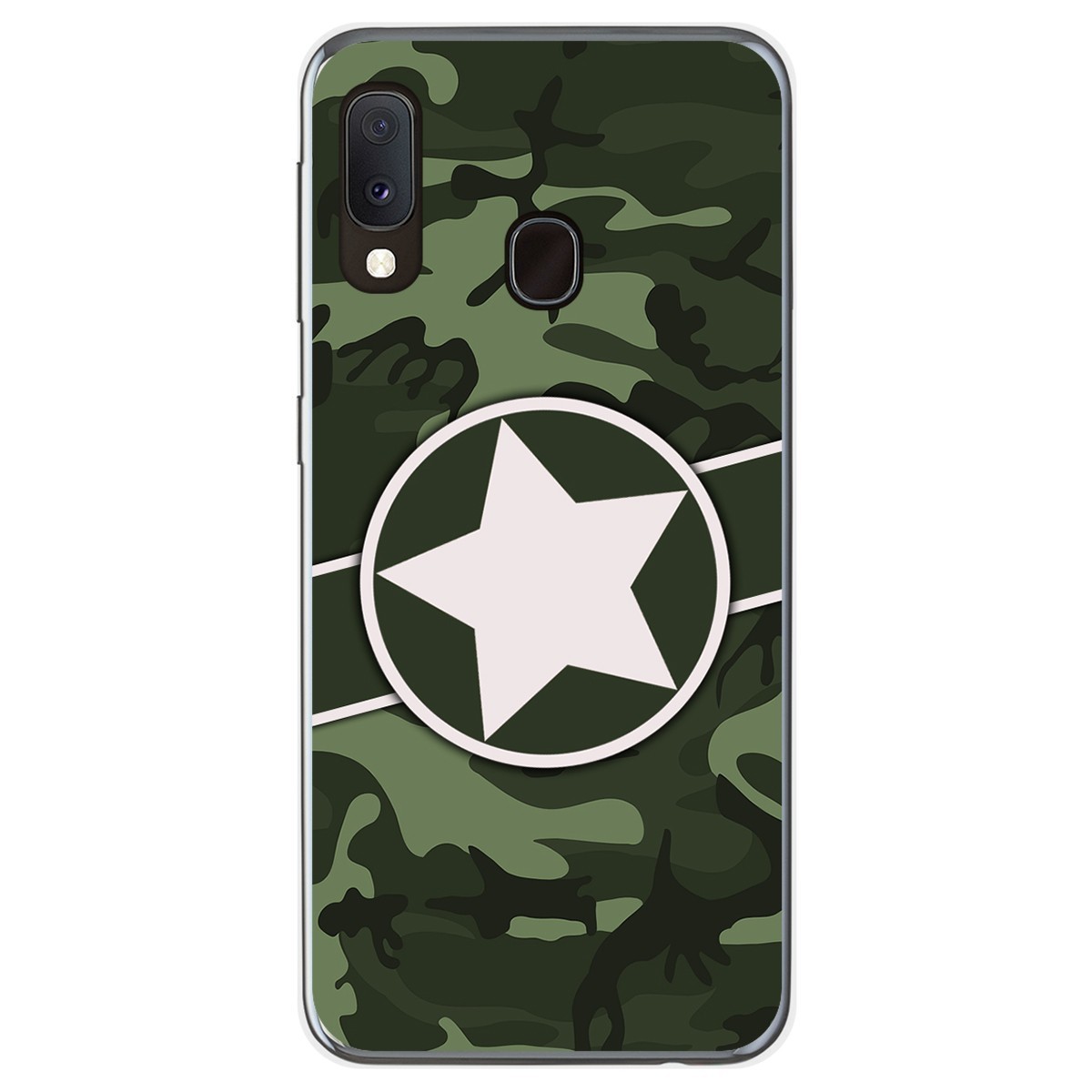 Funda Gel Tpu para Samsung Galaxy A20e 5.8 diseño Camuflaje 01 Dibujos