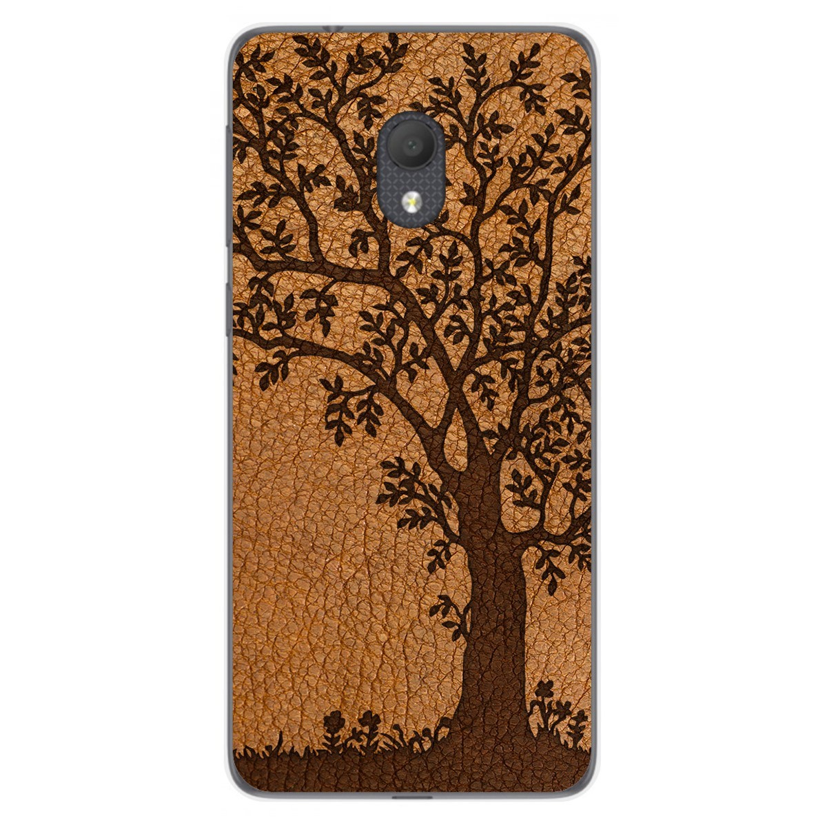 Funda Gel Tpu para Alcatel 1C 2019 diseño Cuero 03 Dibujos