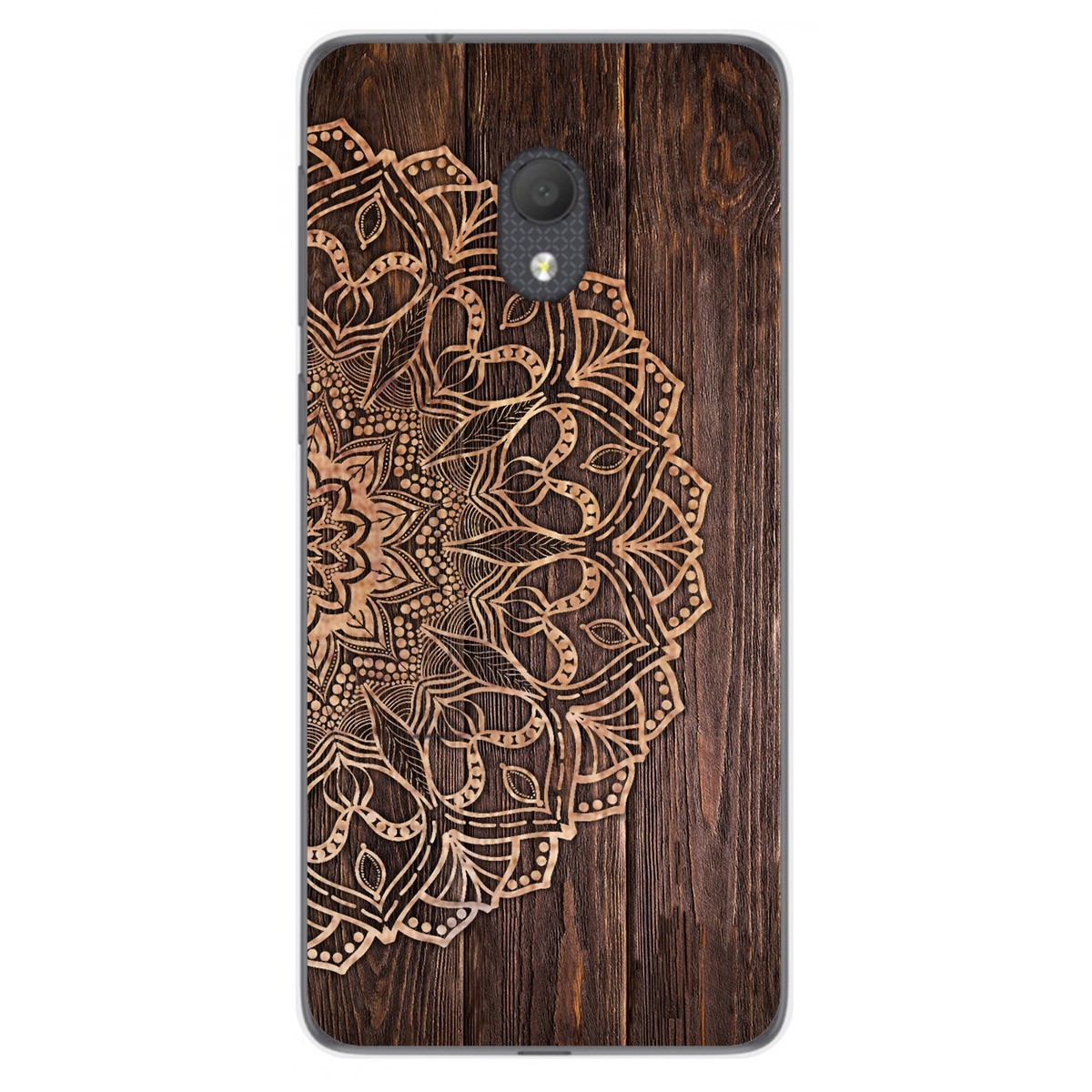 Funda Gel Tpu para Alcatel 1C 2019 diseño Madera 06 Dibujos
