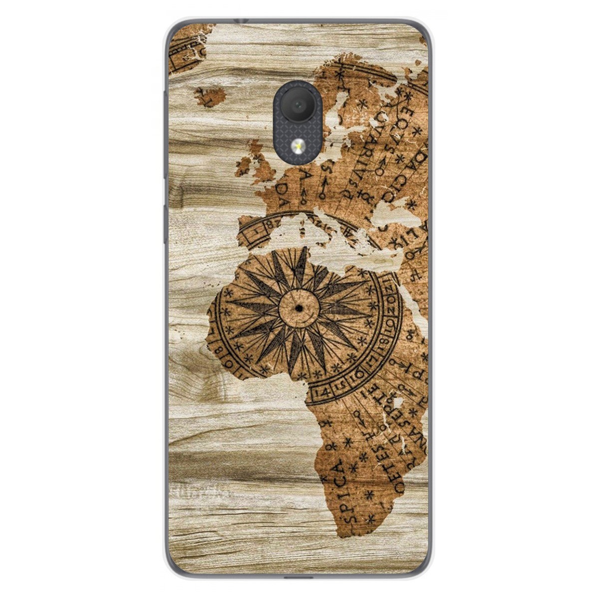 Funda Gel Tpu para Alcatel 1C 2019 diseño Madera 07 Dibujos