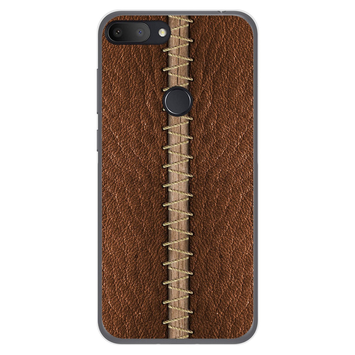 Funda Gel Tpu para Alcatel 1S 2019 diseño Cuero 01 Dibujos