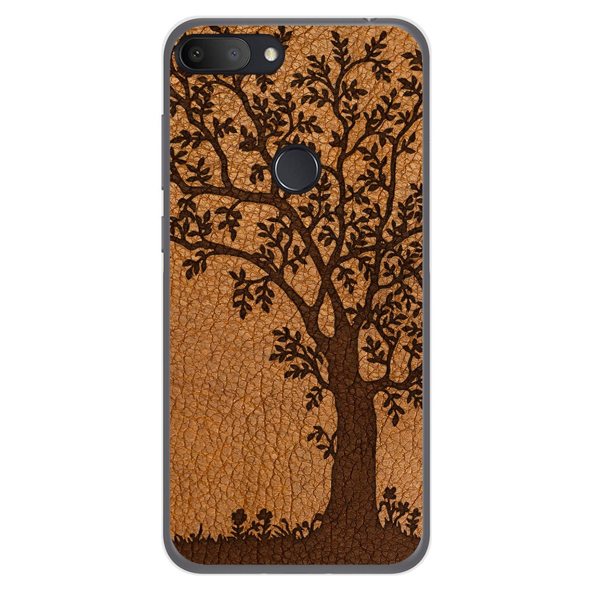 Funda Gel Tpu para Alcatel 1S 2019 diseño Cuero 03 Dibujos
