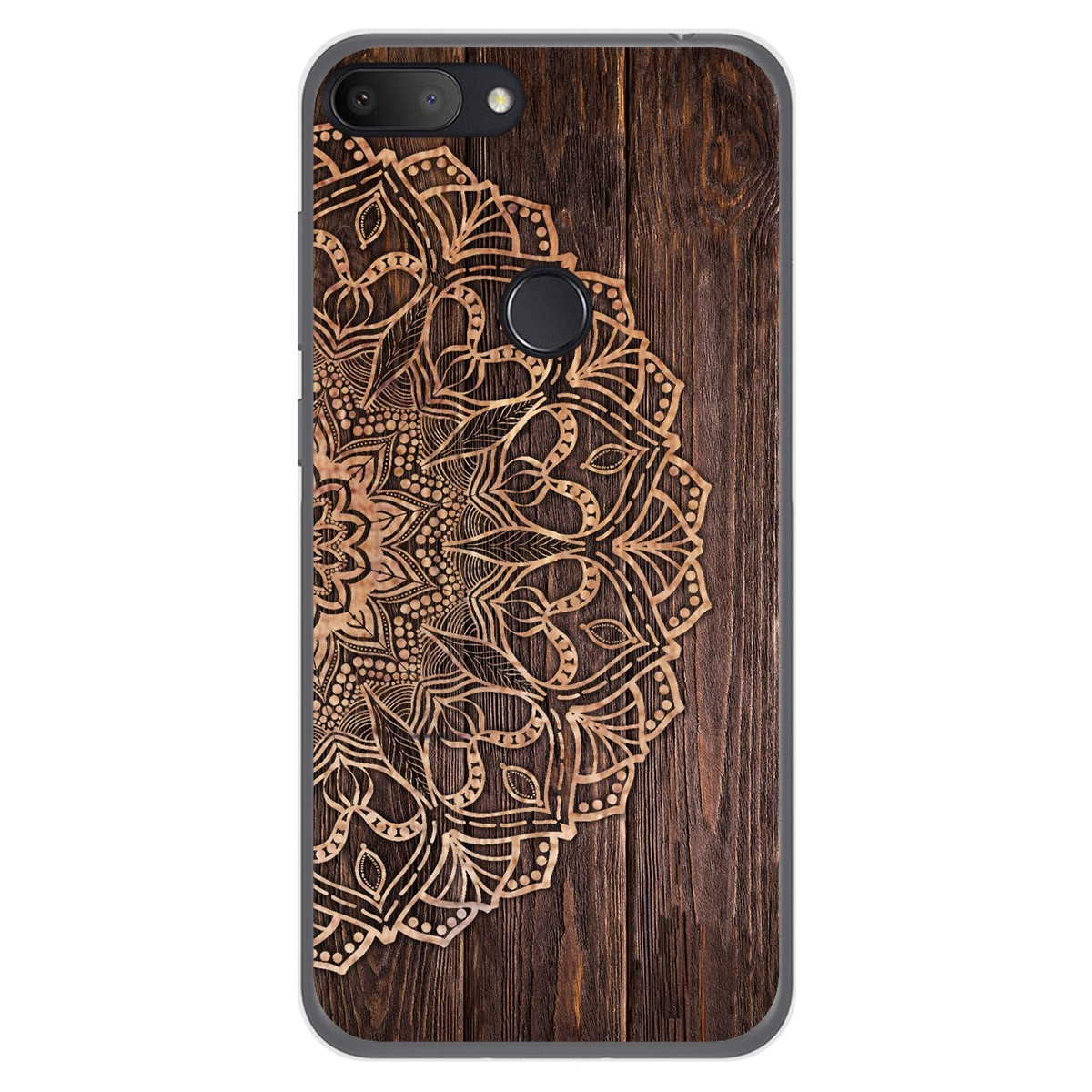 Funda Gel Tpu para Alcatel 1S 2019 diseño Madera 06 Dibujos