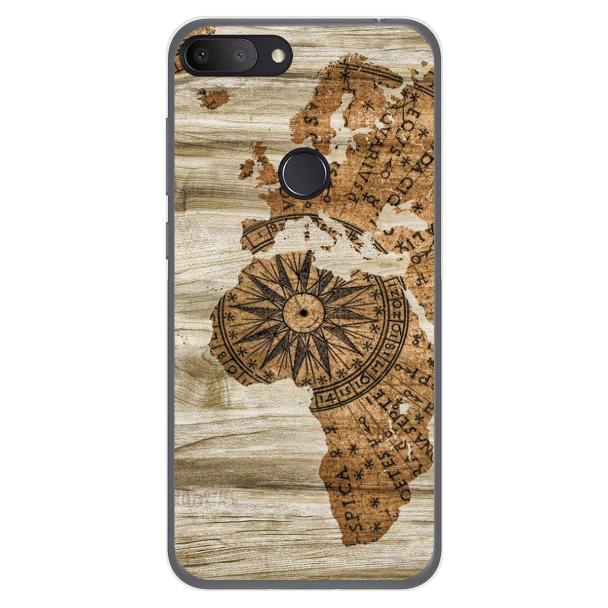 Funda Gel Tpu para Alcatel 1S 2019 diseño Madera 07 Dibujos