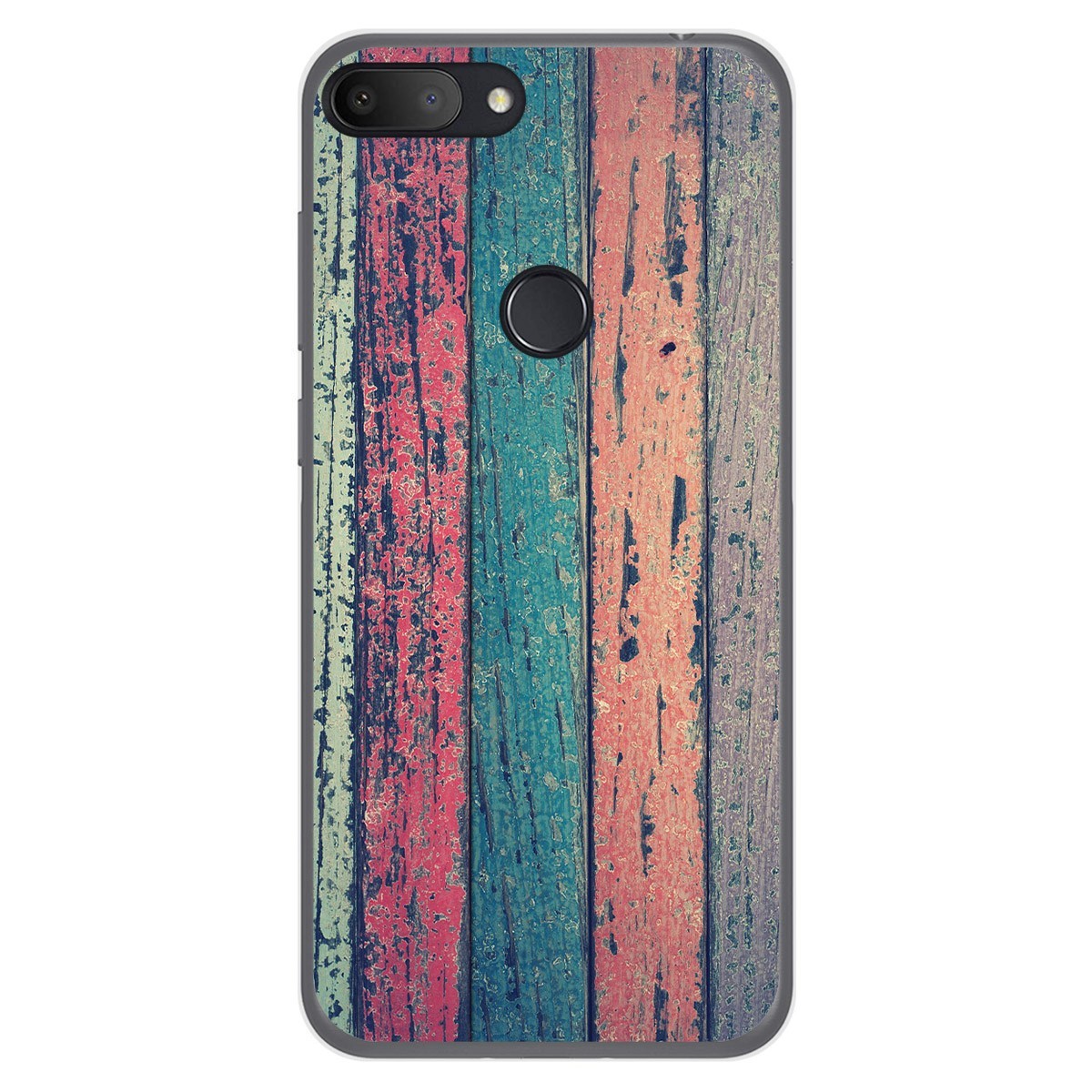 Funda Gel Tpu para Alcatel 1S 2019 diseño Madera 10 Dibujos