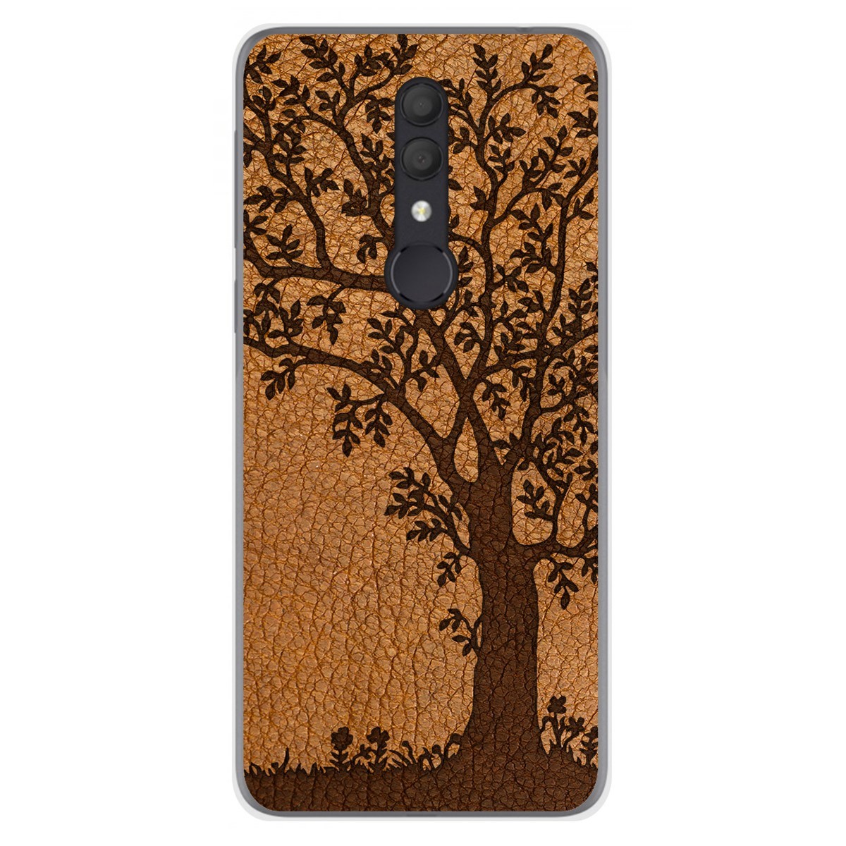 Funda Gel Tpu para Alcatel 1X 2019 diseño Cuero 03 Dibujos