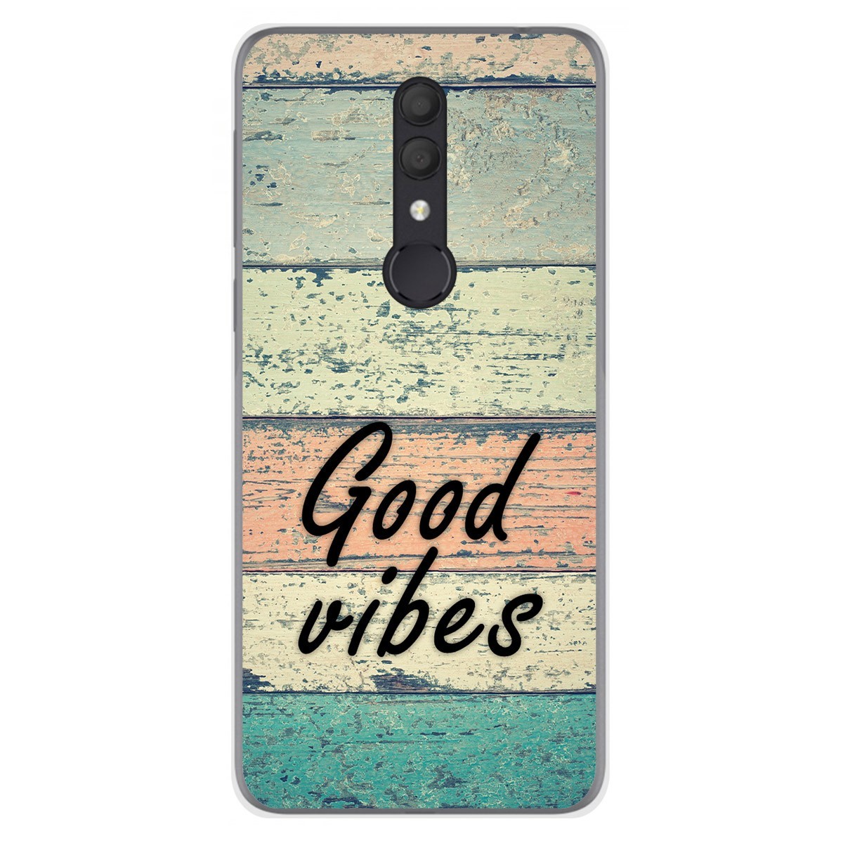 Funda Gel Tpu para Alcatel 1X 2019 diseño Madera 01 Dibujos