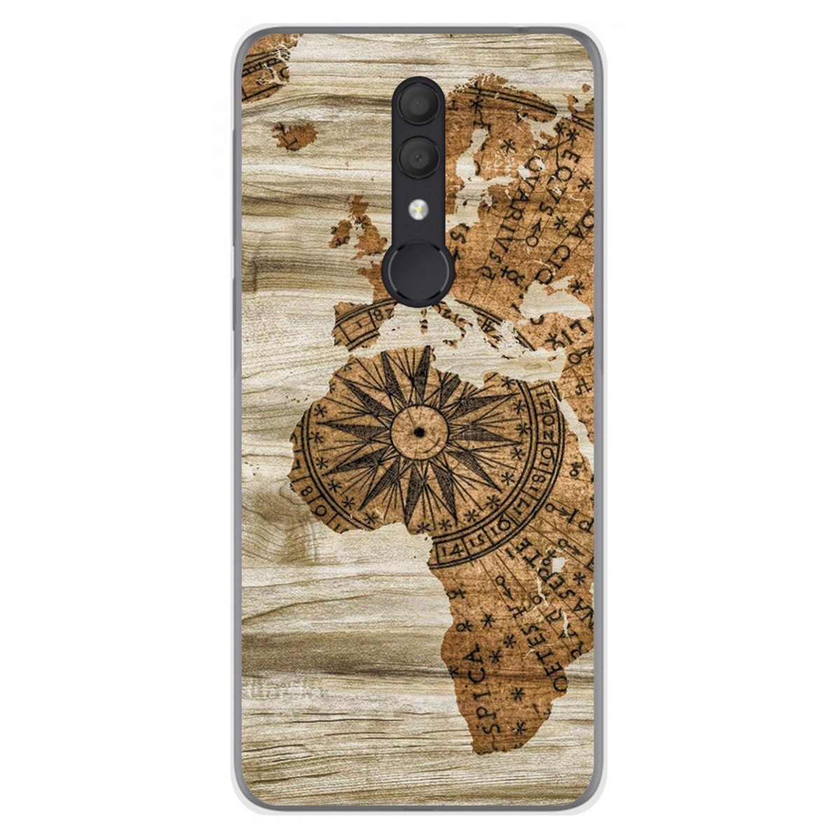 Funda Gel Tpu para Alcatel 1X 2019 diseño Madera 07 Dibujos