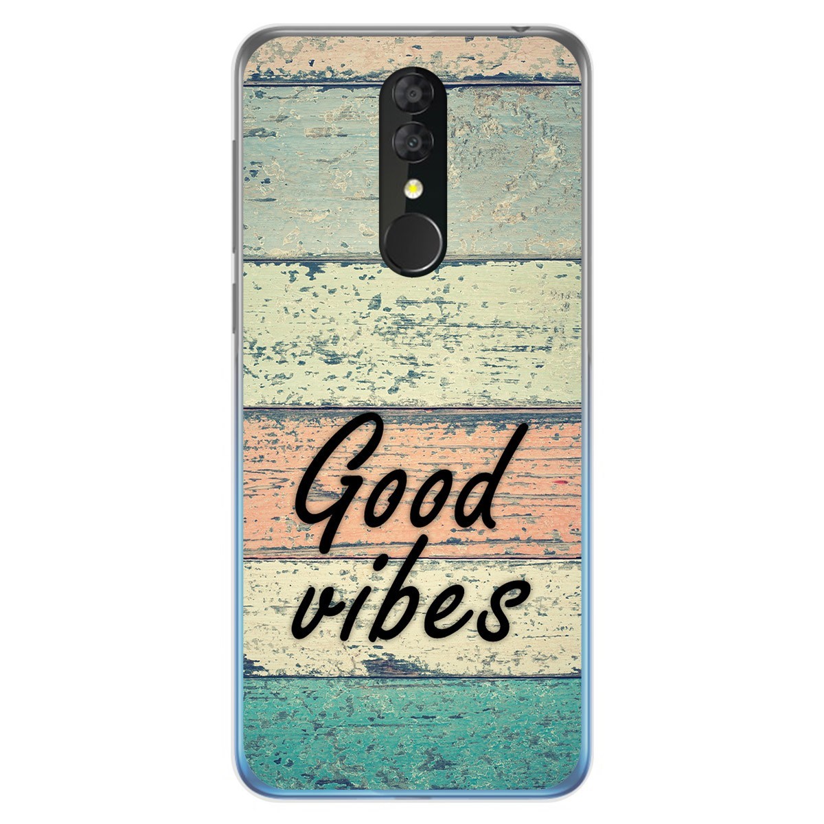 Funda Gel Tpu para Alcatel 3 2019 diseño Madera 01 Dibujos
