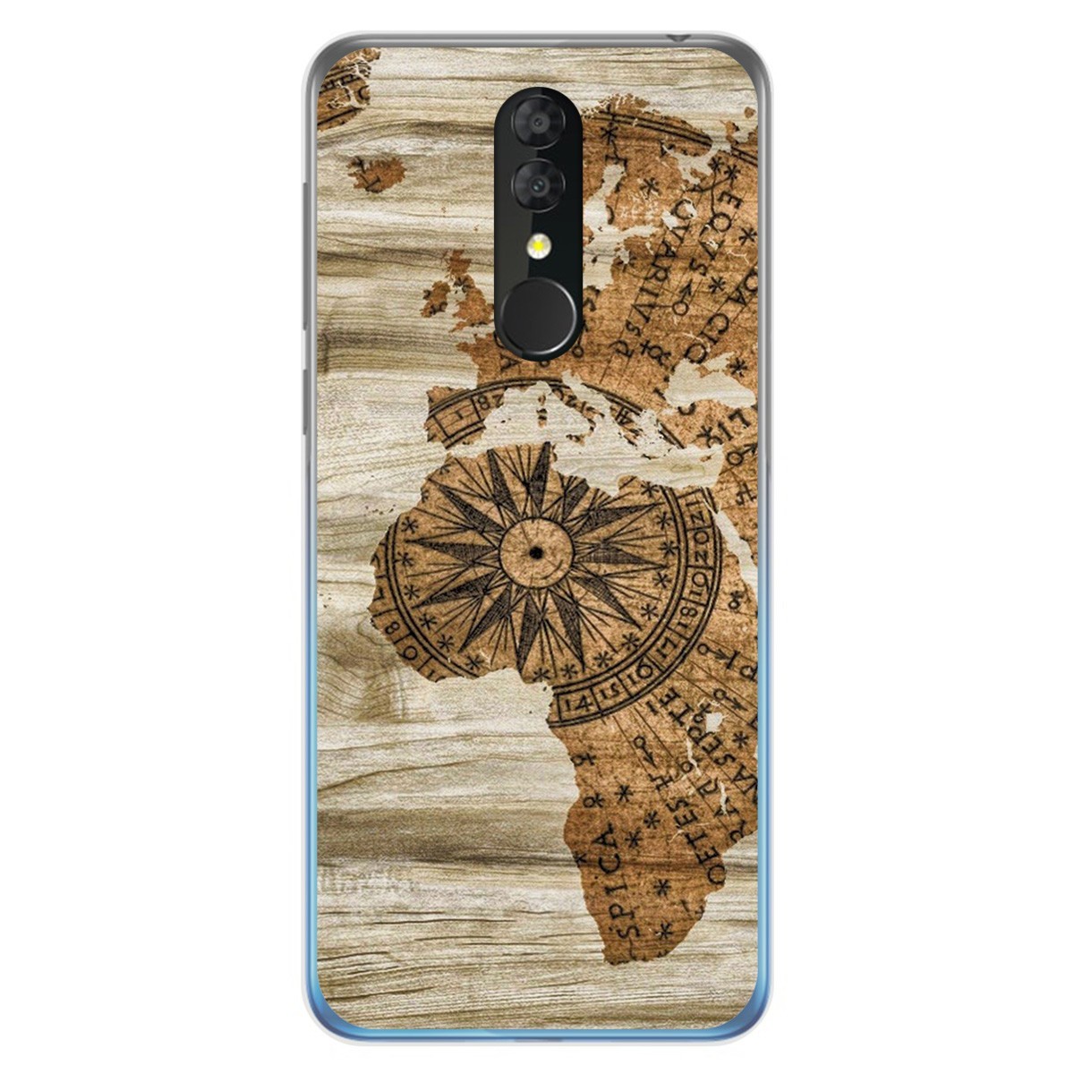 Funda Gel Tpu para Alcatel 3 2019 diseño Madera 07 Dibujos