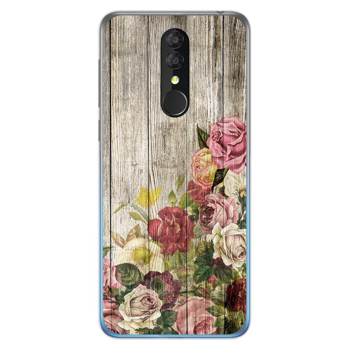 Funda Gel Tpu para Alcatel 3 2019 diseño Madera 08 Dibujos