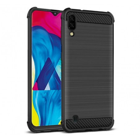 Funda Gel Tpu Anti-Shock Carbon Negra para Samsung Galaxy M10